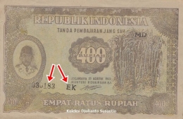 Uang palsu nominal unik Rp 400 (Dokpri)
