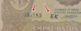 Huruf dan nomor seri yang menunjukkan uang palsu (Dokpri)