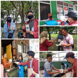 Dokumentasi Anggota PMM Sungai Pinang Memberikan Paket Ganal kepada warga setempat 