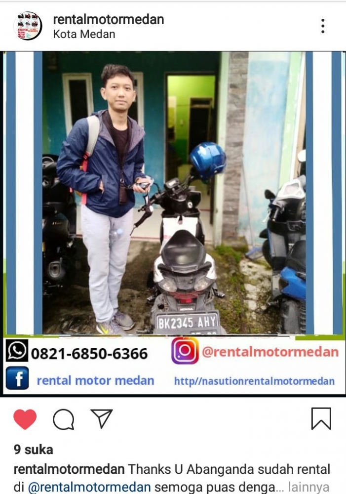 poto orang lagi sewa motor. Sumber: Dokpri Bang Ozi.