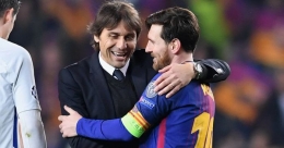 Conte dan Messi akankah bekerjasama di Inter Milan? Gambar: Teamtalk.com via Tribunnews.com