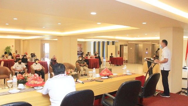 Sambutan KadisBudPar SulSel sekaligus membuka secara resmi FGD di Grand Asia Hotel Makassar (26/08/20).Pembukaan FGD Inventarisasi Koleksi Museum. | Dokpri