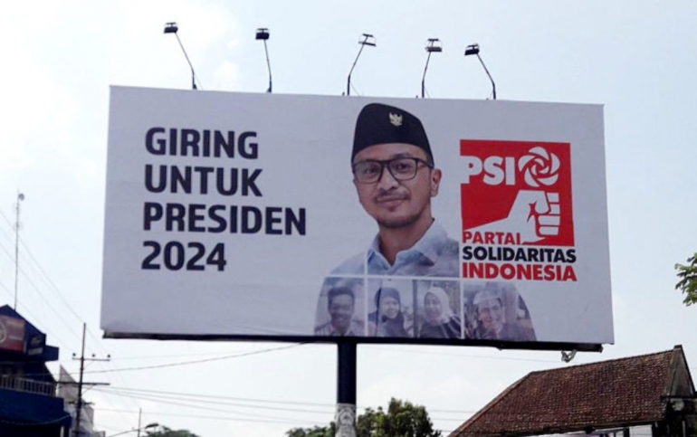Baliho pencapresan Giring Ganesha untuk Presiden 2024 mulai dipasang di beberapa kota Indonesia - Sumber Foto: tribunnews.com 