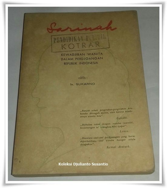 Buku karya Sukarno berjudul Sarinah (koleksi pribadi)