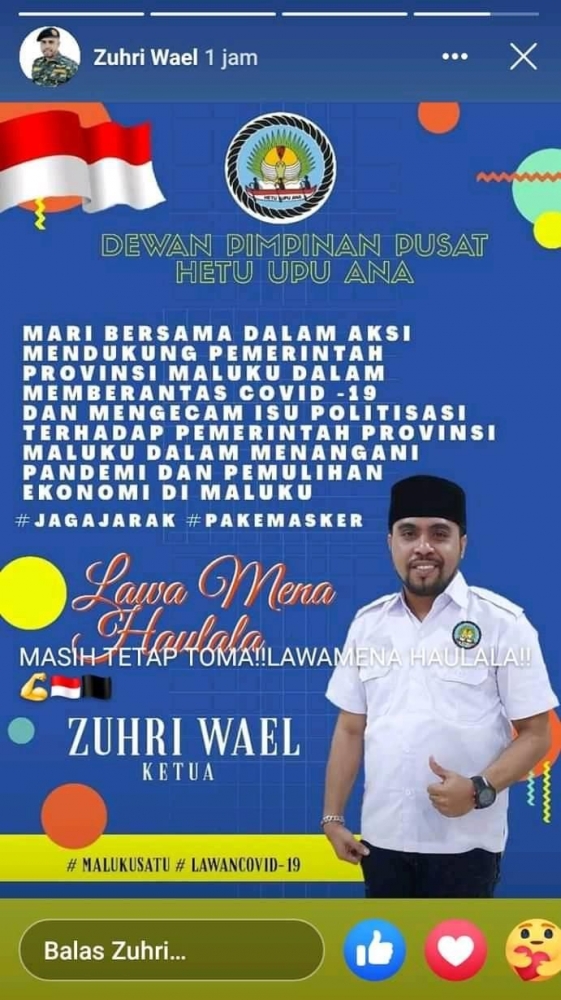 Zuhri Wael Eks Ketum Hetu Upu Ana |Tangkapan layar dokpri