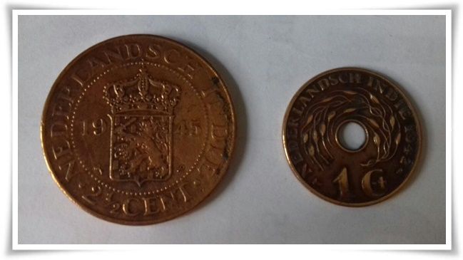 Koin 2 1/2 Cent dan 1 Cent Nederlandsch-Indie (koleksi pribadi)