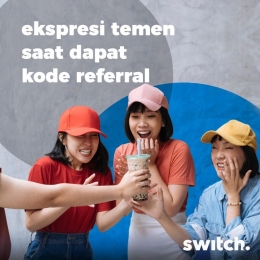 Tampak dinamis. Inilah ekspresi gembira para pengguna switch saat dapat kode refferal. (Foto: Facebook.com/Switch Mobile Indonesia).