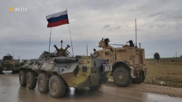 Konvoi Rusia masuk ke al-Tamr meski dicegah oleh konvoi AS pada 17 Januari 2020. Gambar : npasyria.com