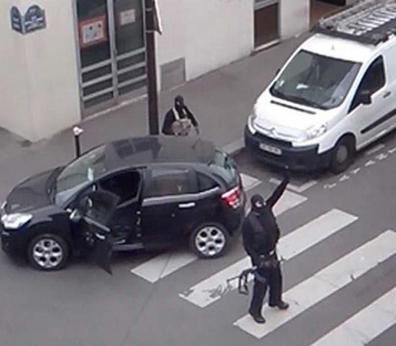 Serangan ke Charlie Hebdo pada tanggal 7 Januari 2015. Photo: Reuters
