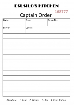 Ilustrasi captain order (Sumber: Dokumentasi pribadi)