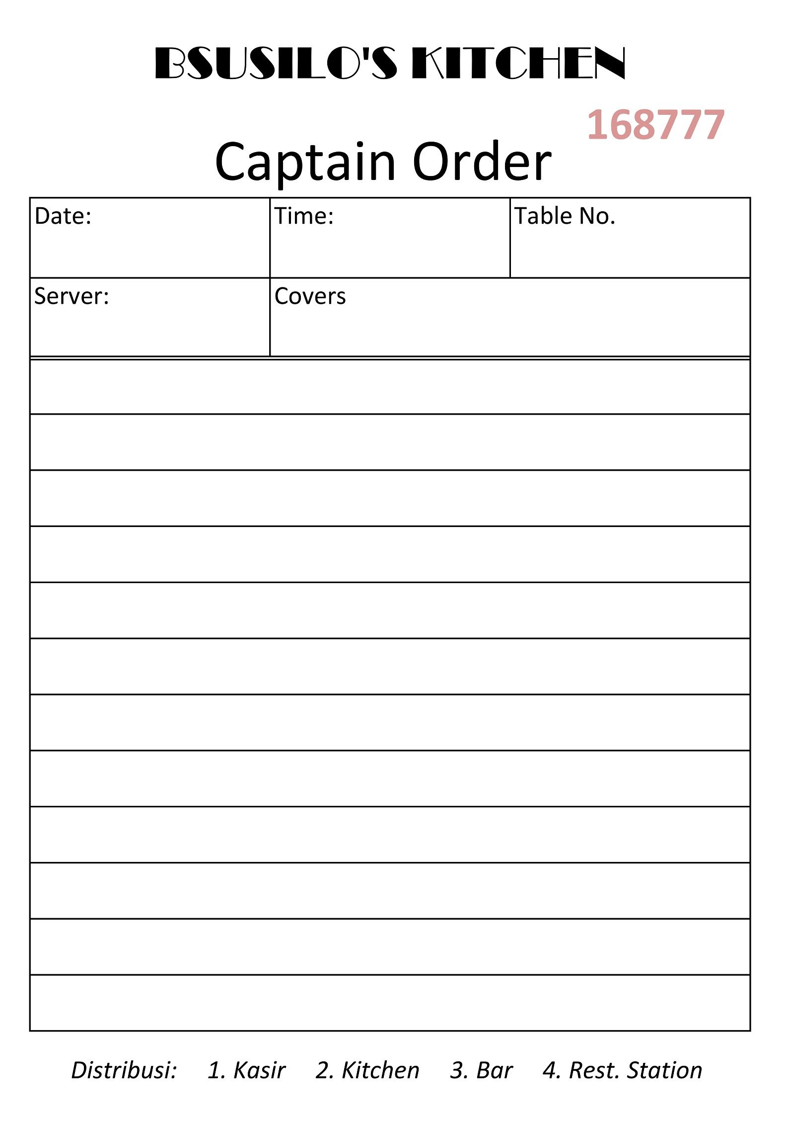 Ilustrasi captain order (Sumber: Dokumentasi pribadi)