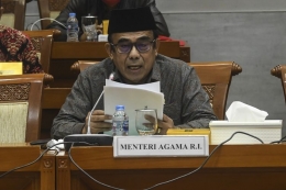 Menteri Agama Fachrul Razi. | foto: ANTARA FOTO/MUHAMMAD ADIMAJA via kompas.com