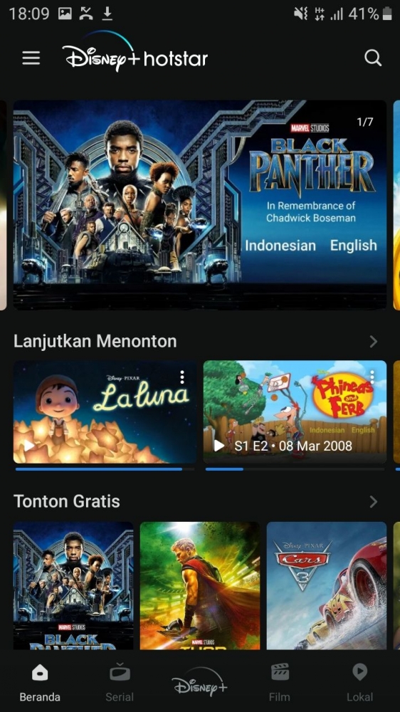 Pilihan filmnya banyak (Sumber: Disney+Hotstar)