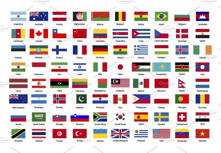 Gambar negara di dunia (sumber: creativemarket.com)