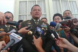 Panglima TNI Jenderal Gatot Nurmantyo di Istana Kepresidenan, Selasa (24/10/2017).(KOMPAS.com/IHSANUDDIN)