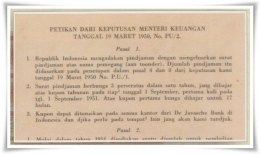 Surat Keputusan Menteri Keuangan Mr. Sjafruddin Prawiranegara (Foto: Buku Oeang Noesantara)