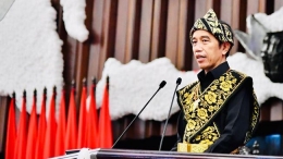 Presiden Jokowi di Sidang Tahunan MPR 2020. Sumber. cnbcindonesia.com