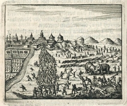 Penyerangan pasukan Mataram ke Batavia (Sumber: Koninklijke Bibliothek)