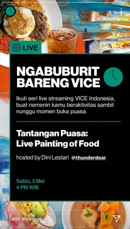 Gambar 5. Poster LIVE Instagram VICE Indonesia via Instagram @viceind. 