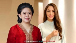 Foto Puan Maharani dan dr Reisa dalam merah putih Indonesia raya  (diolah pribadi sumber foto asli pinterest.com)