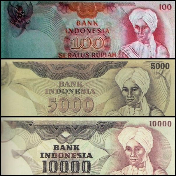 Uang kertas Diponegoro yang juga batal beredar (Foto: Oeang Noesantara/atas; Katalog Uang Kertas Indonesia /tengah dan bawah)