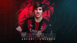 Sandro Tonali diperkenalkan sebagai pemain baru Milan. | foto: acmilan.com