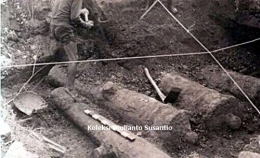 Temuan meriam kuno di kompleks Siliwangi pada 1987 (koleksi pribadi)
