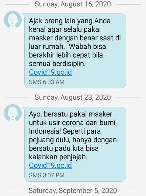 pesan dari SATGASCOVID