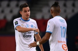 Florian Thauvin dan Dimitri Payet jadi aktor dibalik gol kemenangan Marseille atas PSG. | Foto: Getty Images via football5star.com