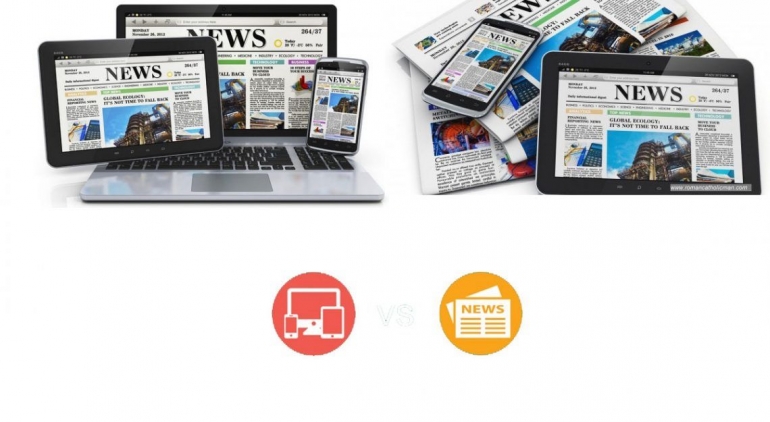 Gambar 2. Perbedaan koran trandisional dan koran elektronik via https://www.creohouse.co.id/