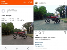 Jajal Sinyal 1: Stadion Jalak Harupat. Unggah foto di akun Instagram @brandaltriltua hanya butuh waktu dua kedip mata. (dokpri)