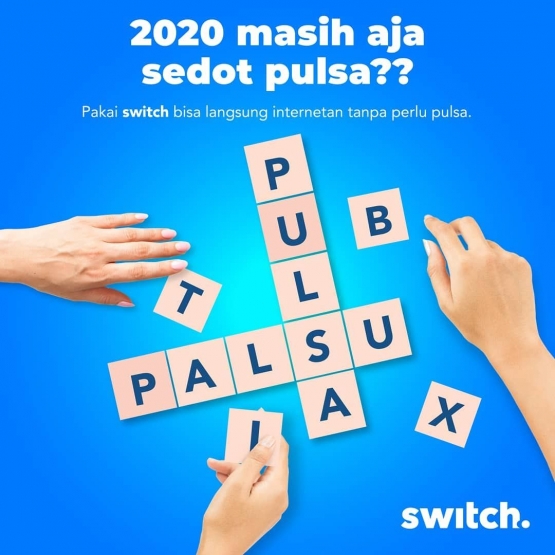 Tetap bisa internetan meski tanpa pulsa, sumber : instagram switch mobile indonesia