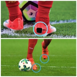 Lubang pada sepatu Philippe Coutinho (atas) dan Matts Hummels (bawah)| diolah dari berbagai sumber