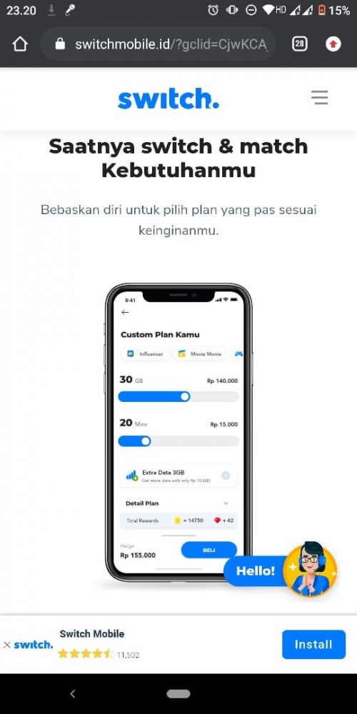 TAmpilan Switch dari ponsel saya (dokpri)
