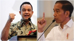 Gubernur Anies Baswedan dan Presiden Jokowi (makassar.tribunnews.com)