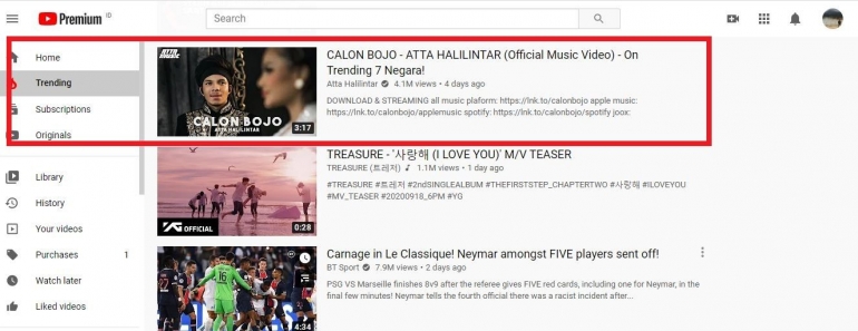 Single Calon Bojo - Atta Halilintar terpantau trending 14 Youtube Indonesia (16/9) dan diklaim sedang trending di 7 negara lainnya - SS pribadi