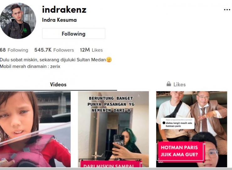 sumber: Tiktok Indra Kenz