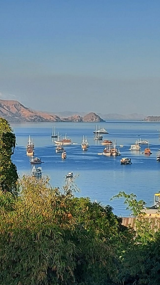 Suasana pagi di teluk Pelabuhan Bajo