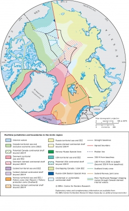 Klaim Batas Lintas Benua Masing-Masing Negara di Kawasan Arktik (Source : https://www.eea.europa.eu/)