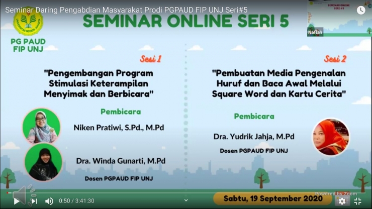 Seminar Online PGPAUD FIP UNJ Seri #5