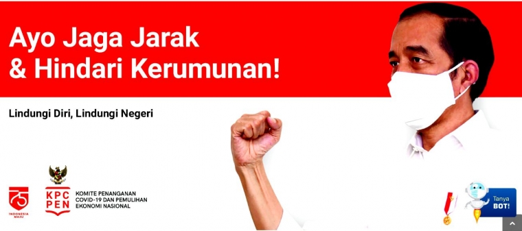 Sumber: Screenshot, covid19.go.id