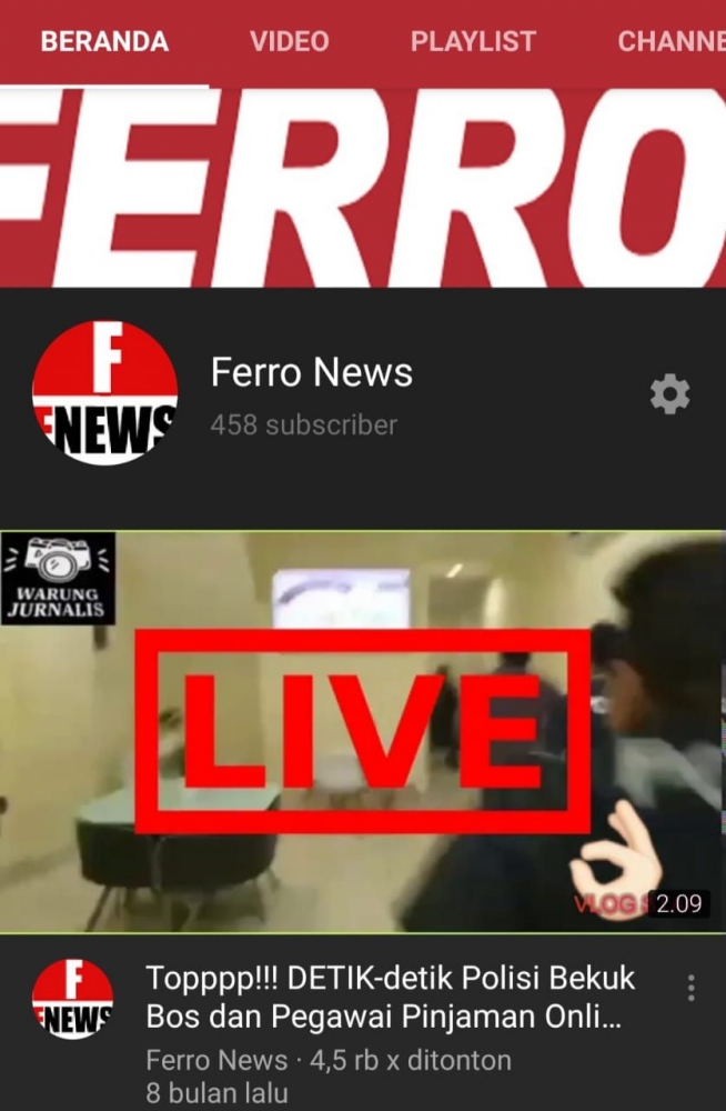 Channel YouTube Ferro News-dokpri