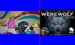 Among Us disebut-sebut permainannya mirip Werewolf. Gambar: diolah dari Wartaekonomi.co.id dan Amazon.com
