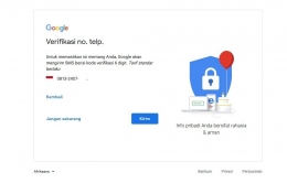 Hasil tangkapan layar Google- Verifikasi no telepon