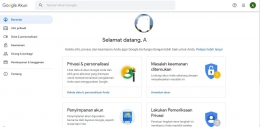 Hasil tangkapan layar Google-Beranda Akun Google