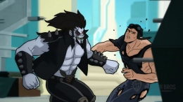 Lobo melawan Superman | Property Warner Bross. Animation
