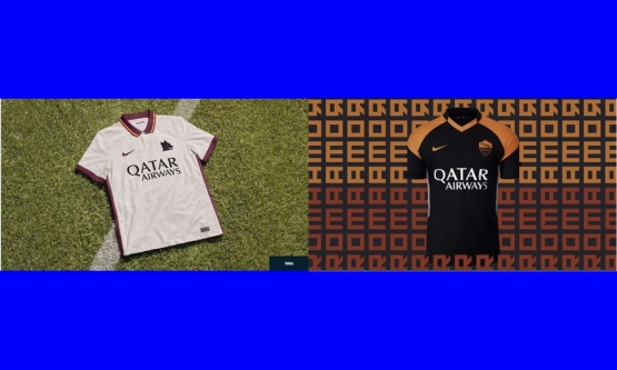 Dua jersey AS Roma berdesain simpel, klasik, dan elegan. Gambar: diolah dari Goal