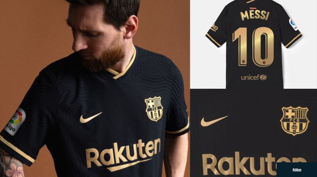 Jersey tandang Barcelona sebenarnya sangat biasa saja. Tetapi bagi yang suka warna gelap, jersey ini wajib dikoleksi juga. Gambar: via Goal