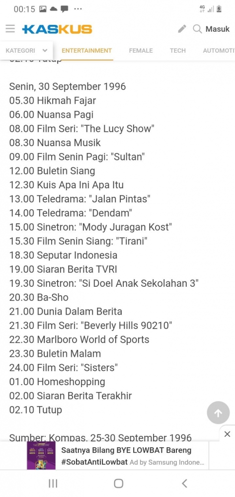 Jadwal acara TV RCTI, tangkapan layar m.kaskus.co.id. dokpri