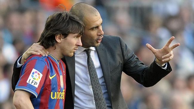 Messi dibawah asuhan Guardiola (Sumber: cnnindonesia.com)